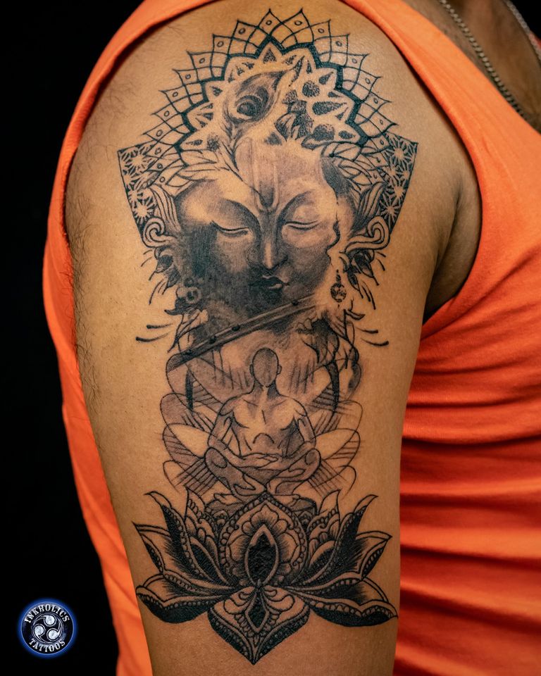 Lord Krishna And Vishnu tattoo - Ace Tattooz